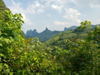 Scenic view of mountains against sky