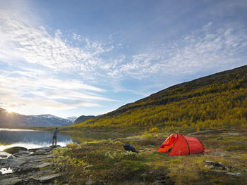 Man camping