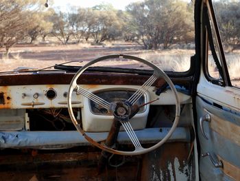 View of abandoned car