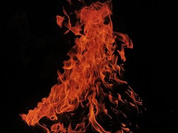 Close-up of fire against black background