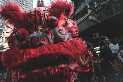 People in traditional clothing during festival