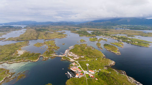 High angle view of sea against sky