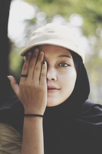 Close-up portrait of a beautiful young woman