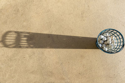 High angle view of shadow on sand