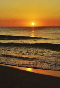 Scenic view of sea during sunset