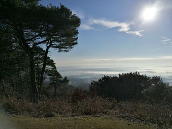 Scenic view of sea against sky at sunset