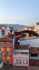 High angle view of townscape against sky