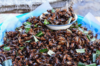 High angle view of food