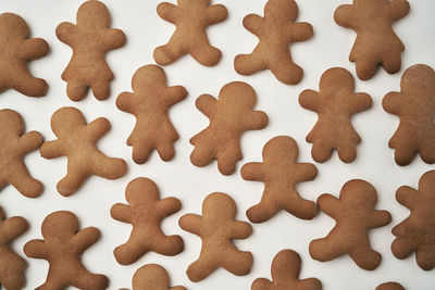 High angle view of cookies