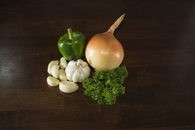 High angle view of eggs in container on table