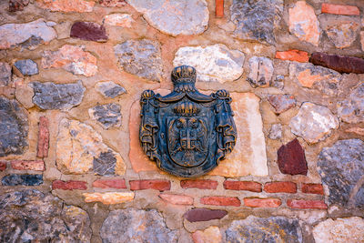 Close-up view of brick wall