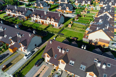 Aerial view of modern residential district in europe city