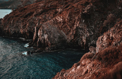 Rock formations by sea