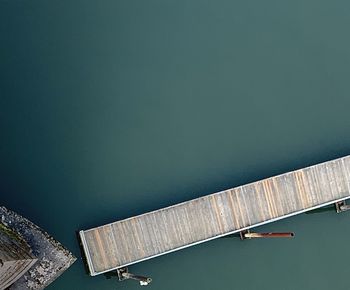 High angle view of dam on sea