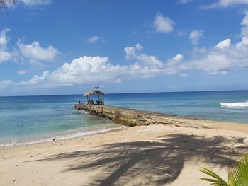 Scenic view of beach against sky