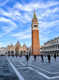 St mark square in venice on a february afternoon with blue sky