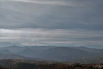 Scenic view of mountains against sky