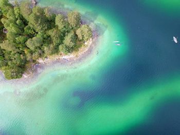 High angle view of sea