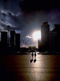 Sunset over city