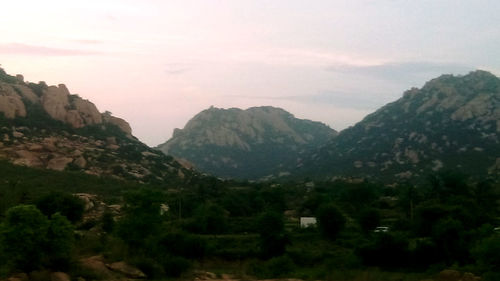 Scenic view of mountains against sky