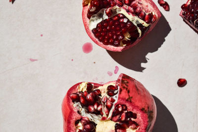 High angle view of pomegranate on table