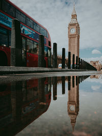 Reflection of buildings in water