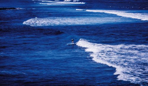 High angle view of sea