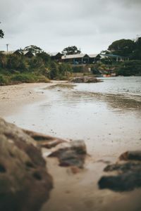 Scenic view of beach against sky