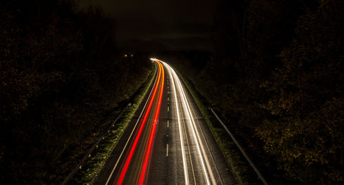 Traffic on road at night