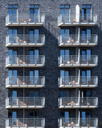 Full frame shot of building with balconies