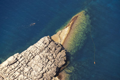 High angle view of sea shore