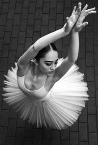 High angle view of ballerina