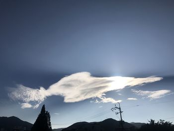 Low angle view of silhouette mountain against sky during sunset