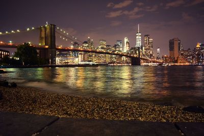 Illuminated city at night