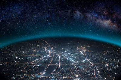 Fireworks against sky at night