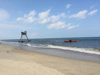 Scenic view of beach against sky