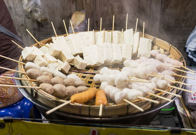 High angle view of food in market