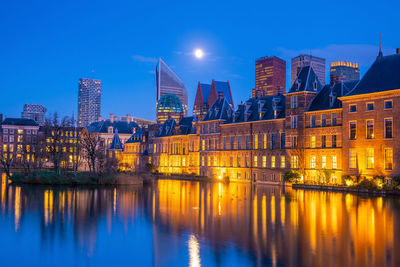 Reflection of buildings in water