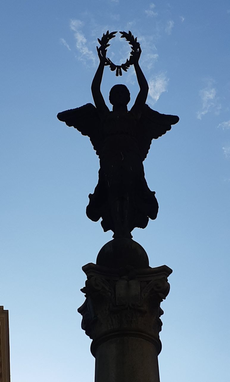 LOW ANGLE VIEW OF ANGEL STATUE AGAINST SKY