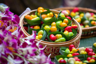 Close-up of vegetables for sale in market