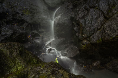 Stream flowing through rocks in forest