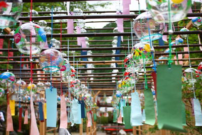 Close-up of toys for sale in market