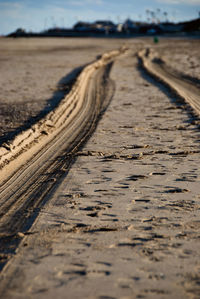 Surface level of railroad tracks