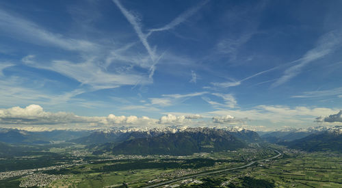 High angle view of landscape against sky