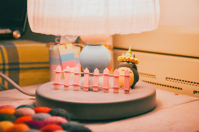 Close-up of cake on table