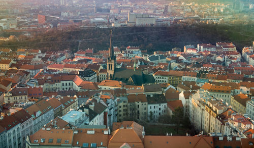 High angle shot of townscape