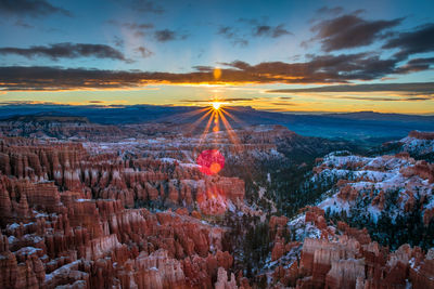 Aerial view of sky during sunset