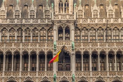 Facade of historical building in city