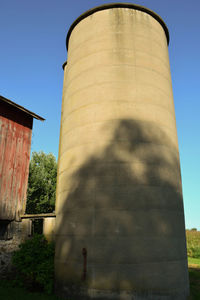 Low angle view of building against clear sky