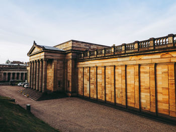 Exterior of historic building against sky